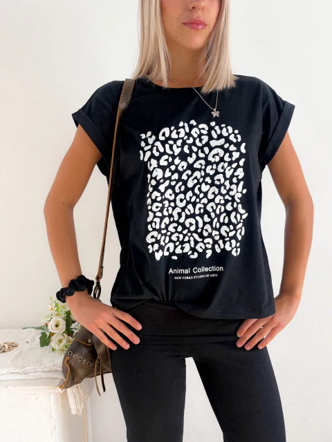 Remera amplia manga rebatible Mancha Print - comprar online