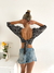 Blusa lino spandex manga globo Meazza