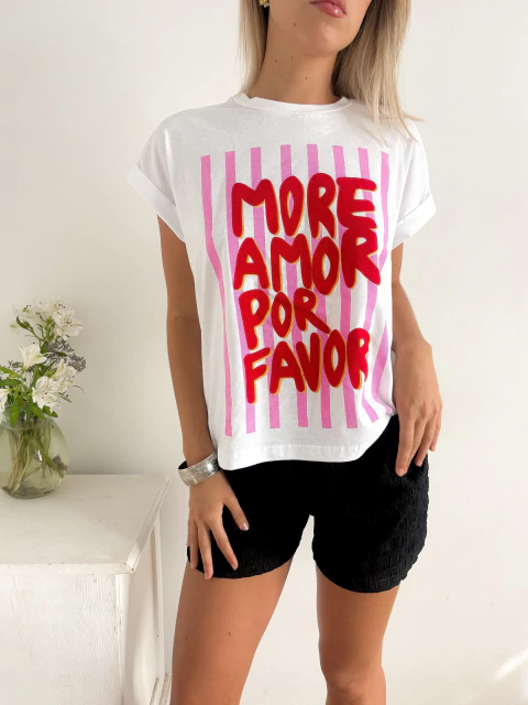 Remera amplia manga rebatible morerayas - comprar online