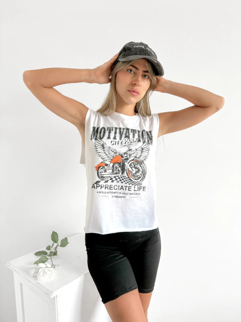 Musculosa algodón sisa cavada Moto sakmot