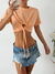 Crop top jersey con frunce en delantero y tiras para atar Nairobi - tienda online