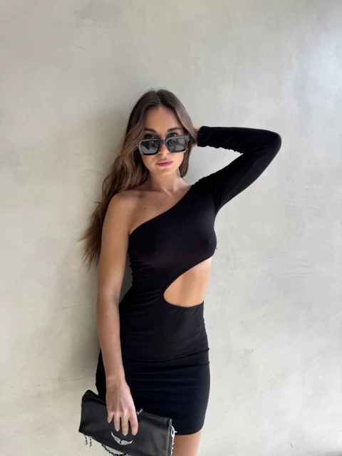 Vestido modal viscosa con frunce y sustracción Netanya - comprar online