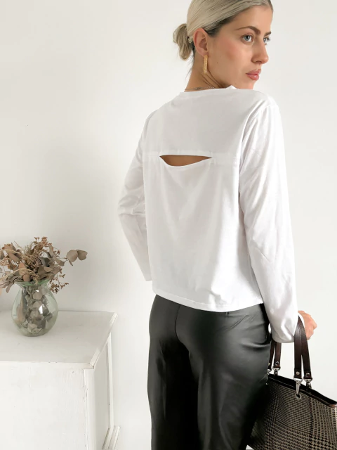 Remera jersey escote redondo abertura en espalda Olise - comprar online