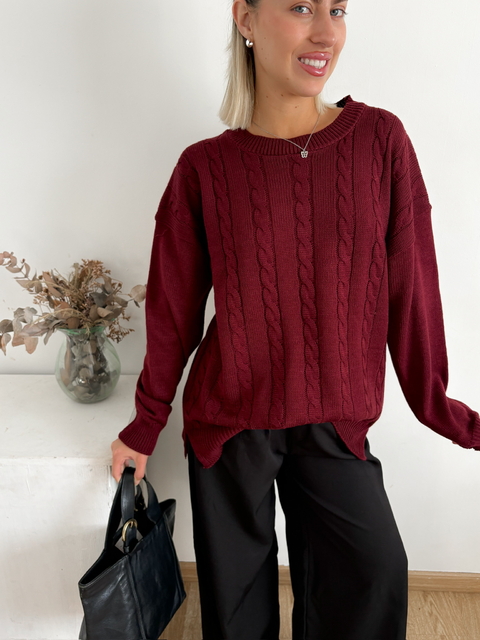 Sweater largo full trenzado Owen - comprar online