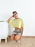 Remera oversize de algodón con terminación al corte Peroni