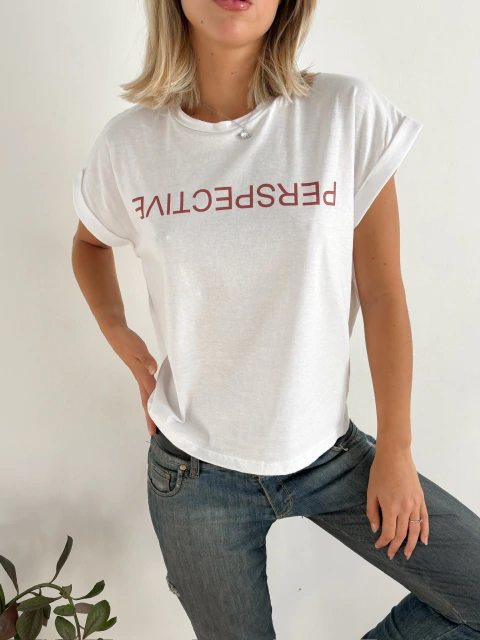 Remera amplia manga rebatible Perspectired - comprar online