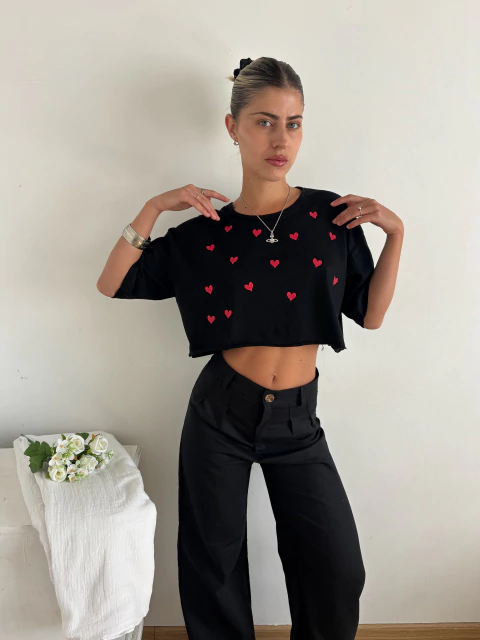 Remera oversize de algodón con terminación al corte Peticora - comprar online