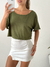 Remera modal viscosa amplia crop con puño rebatido Safin - BENKA