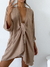 Blusa Kimono oversize lino spandex para anudar Sahara - BENKA