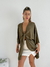 Blusa Kimono oversize lino spandex para anudar Sahara