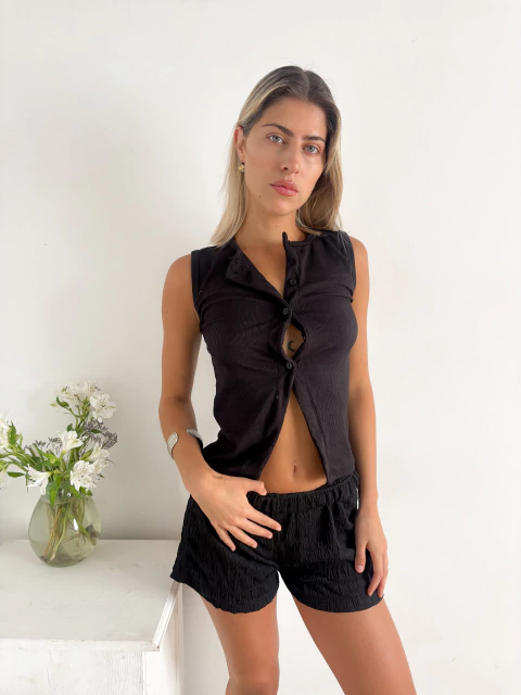 Musculosa ribb abotonada Sarpsborg - comprar online