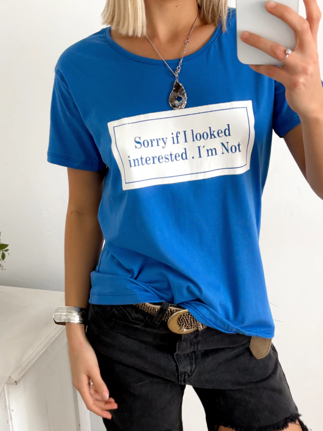 Remera algodón Sorry Interested interkap — imagen 2