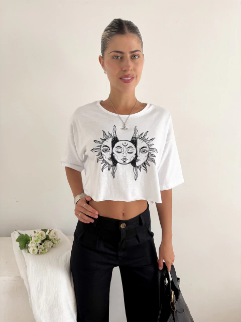 Remera oversize de algodón con terminación al corte Supernova - comprar online