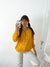 Sweater oversize escote en V y trenzas Silvie - tienda online