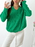 Sweater oversize escote en V y trenzas Silvie