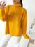 Polera oversize con tajo, canesu y puños de punto perle Tabitha