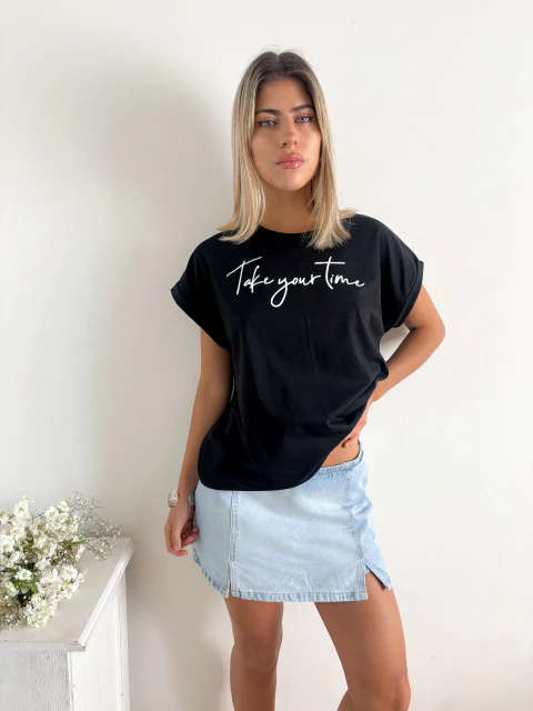 Remera amplia manga rebatible Take your time - comprar online