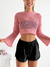 Top crop tejido manga oxford calado Viena en internet