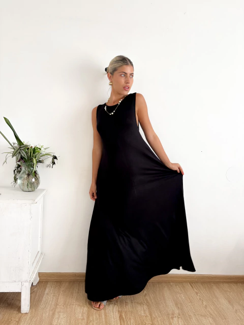 Maxi vestido modal con sisa cavada Wang - comprar online