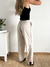 Pantalon fibrana recto con lazo incorporado y tajo en botamanga Willander - comprar online