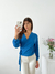 Sweater lanilla brush cruzado con lazo y manga globo Yaeli - tienda online
