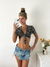 Top crop lino spandex para anudar Yibuti - tienda online