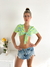 Top crop lino spandex para anudar Yibuti - comprar online