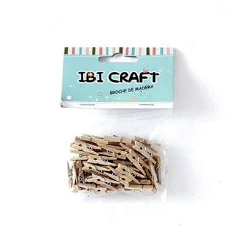 BROCHE MADERA IBI NATURAL CHICO X 50 UN