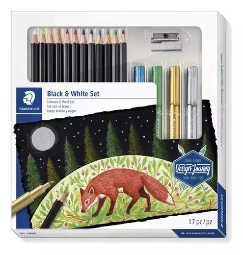 SET STAEDTLER BLANCO Y NEGRO X 17 PIEZAS