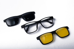 Anteojos con Iman Clip on para Hombre Polarizado y Night Drive - 8830 , Runflex