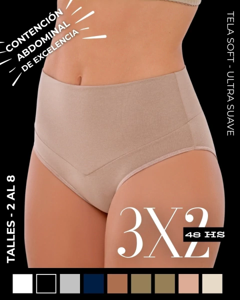 ART. 63150 - PANTY CON FAJA ALTA DE TELA SOFT ULTRASUAVE HIPOALERGENICA CON REFUERZO ABDOMINAL. - comprar online