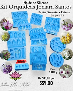 MOLDES DE SILICONE ORQUIDEAS KIT JOCIARA SANTOS 13 PÇ + BRINDE