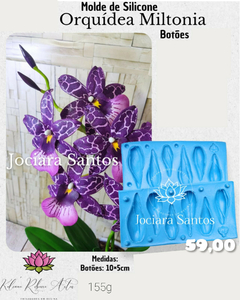 MOLDE DE SILICONE BOTÕES ORQUIDEA MILTONIA