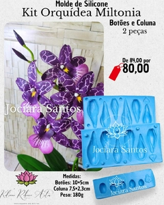 MOLDE DE SILICONE BOTÕES E COLUNAS ORQUIDEA MILTONIA 2PÇ