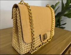 Kit bolsa couro Susie croco metal - dalumachado