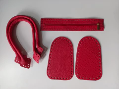 Kit couro Louise alça ombro croco vermelho - comprar online