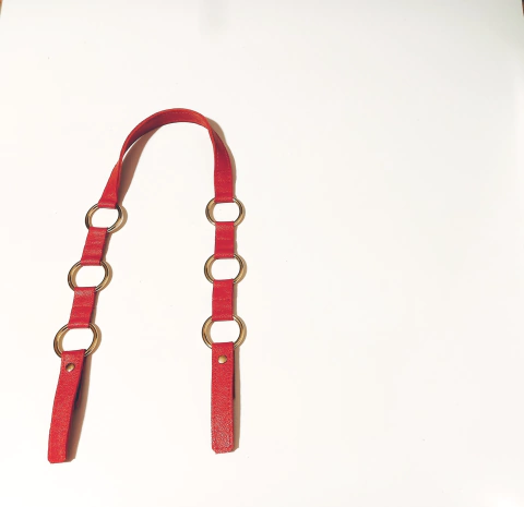 Alça couro ombro Sabine vermelho