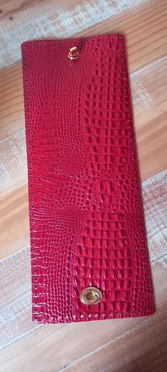 Kit base bolsa couro Provença croco vermelha na internet