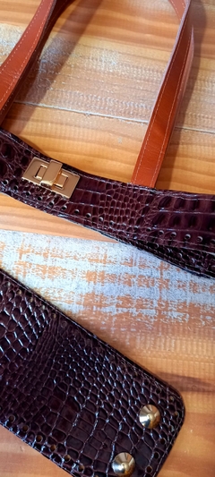 kit Fend médio ombro croco café - comprar online