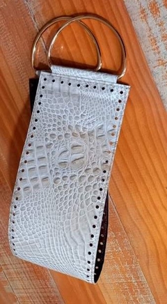 kit couro bolsa Shalise croco off white