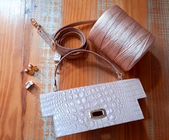 kit bolsa couro Valentina croco nude na internet