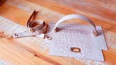 kit bolsa couro Valentina croco nude - dalumachado