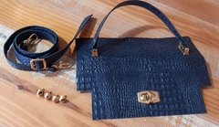 kit Valentina croco azul.marinho