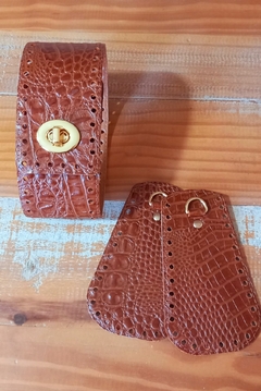 kit bag Sophia croco caramelo