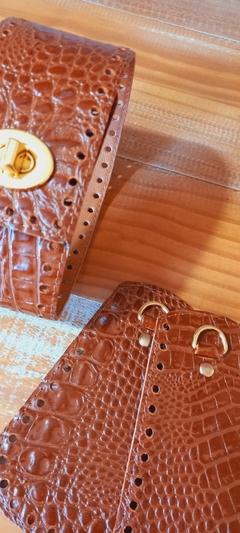 kit bag Sophia croco caramelo - comprar online