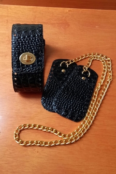 kit bag Sophia croco preto