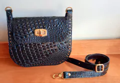 kit bolsa Kiara couro croco preto - comprar online