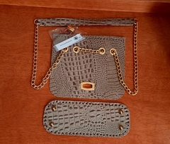 kit bolsa couro Amy croco rami