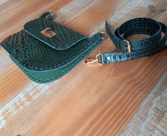 kit bolsa Kiara couro croco verde - comprar online