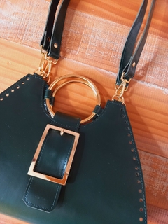 kit bolsa couro Nina alça ombro verde - comprar online
